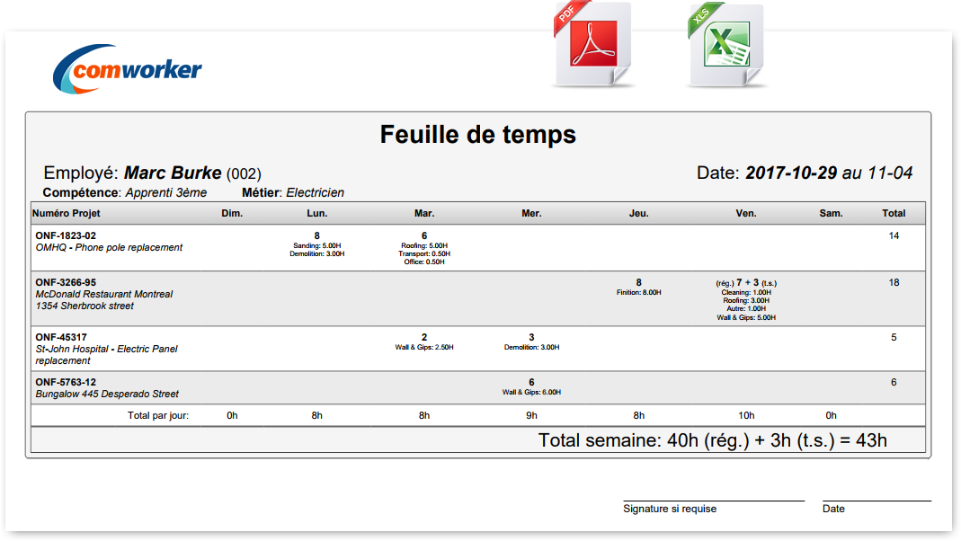 Timesheet report